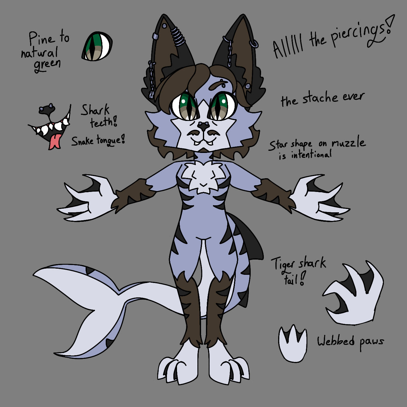 A fursona design I made for my brother!!!! (Hi Ash if you're seeing this I love u)